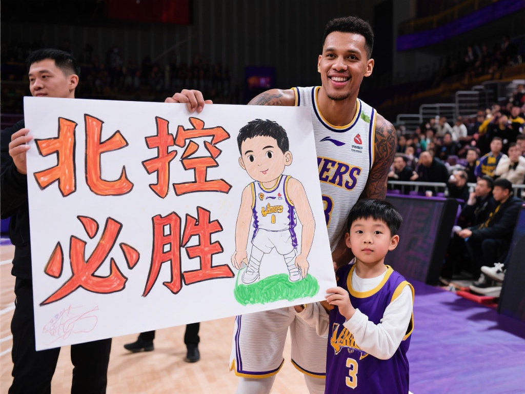北控男篮启程济南,备战季后赛12进8首战,球迷热情相送 值得一提的是,有一位小球迷特意制作了手绘